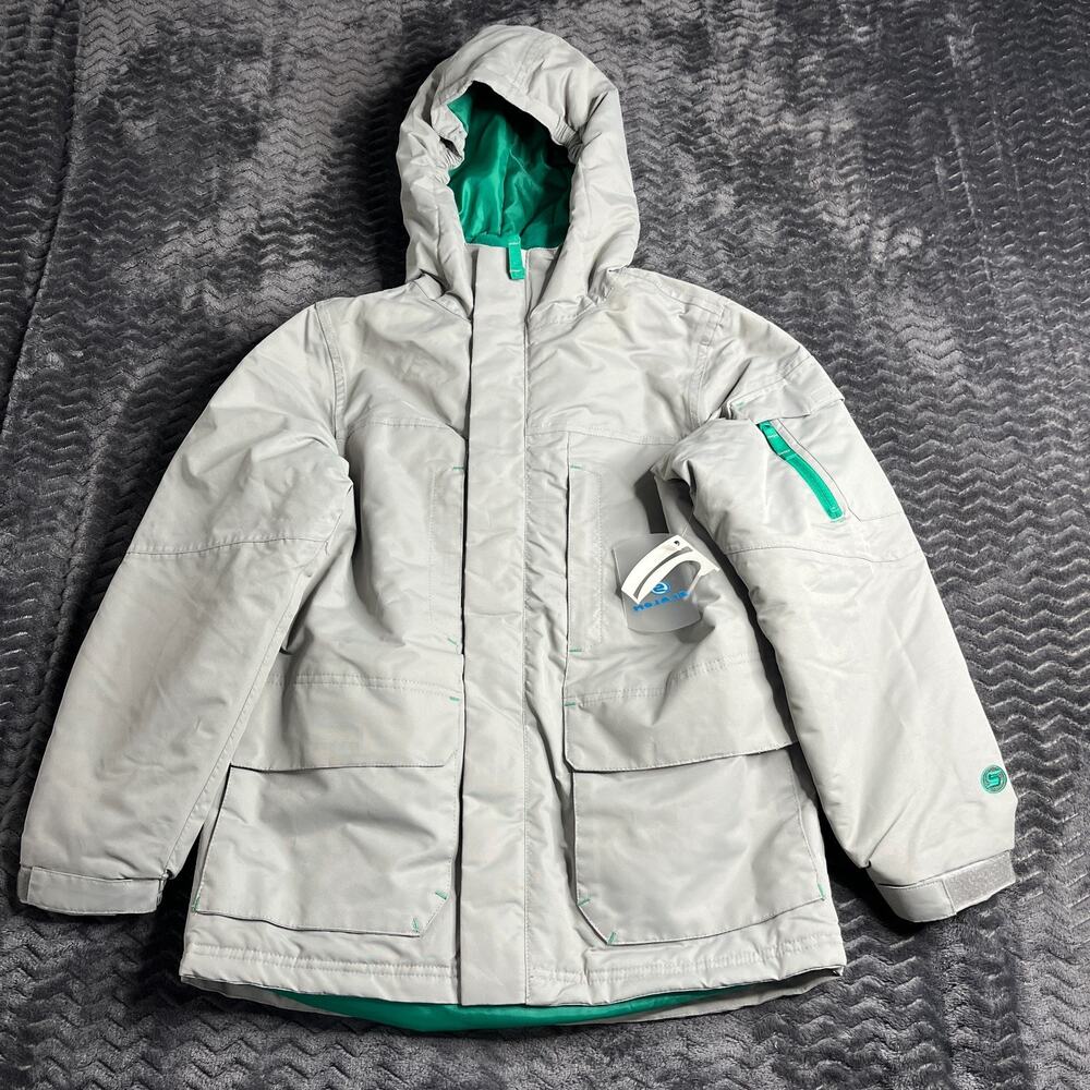 Slalom Boys Gray/Green Jacket size 14/16 NWT